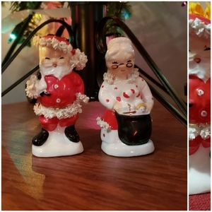 Vintage 50s Napco Christmas Mr Mrs Santa Claus